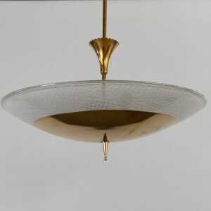 "Reticello" Ceiling Lamp Attributed to Carlo Scarpa for Venini, 1940s