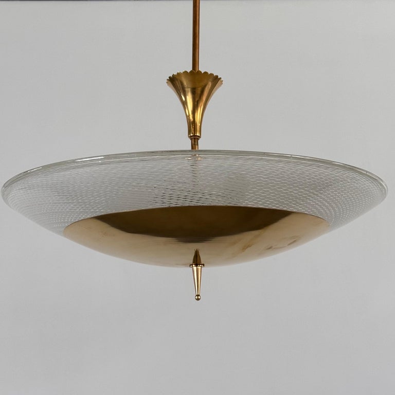 "Reticello" Ceiling Lamp Attributed to Carlo Scarpa for Venini, 1940s