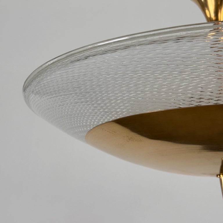 "Reticello" Ceiling Lamp Attributed to Carlo Scarpa for Venini, 1940s