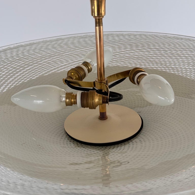 "Reticello" Ceiling Lamp Attributed to Carlo Scarpa for Venini, 1940s