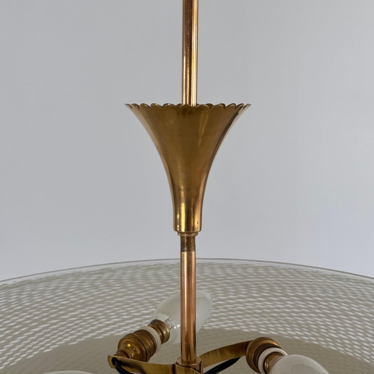 "Reticello" Ceiling Lamp Attributed to Carlo Scarpa for Venini, 1940s
