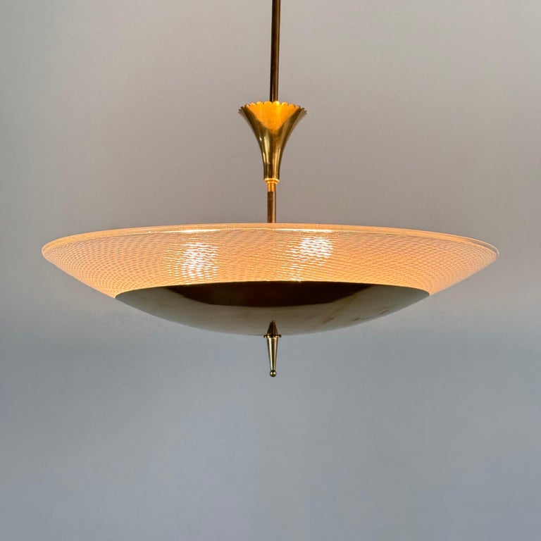"Reticello" Ceiling Lamp Attributed to Carlo Scarpa for Venini, 1940s