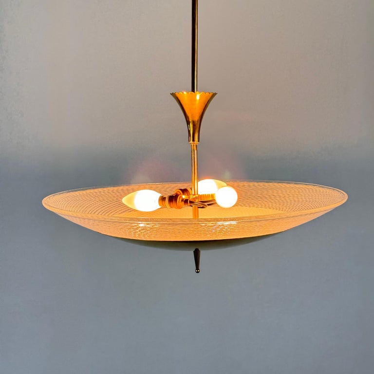"Reticello" Ceiling Lamp Attributed to Carlo Scarpa for Venini, 1940s