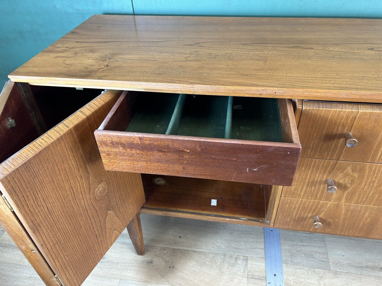 Retro Vintage Mid Century Teak Sideboard By Beautility Furniture-Courier