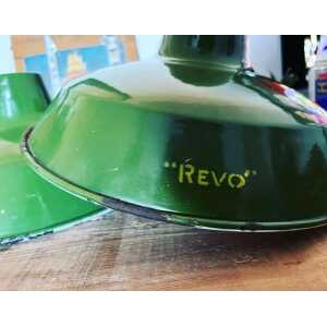 Revo 1930s/ 40s Vintage Industrial Lamp Shades Green