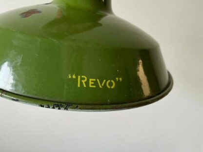 Revo 1930s/ 40s Vintage Industrial Lamp Shades Green