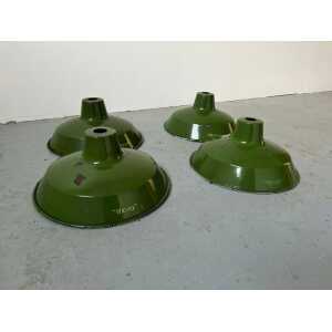 Revo 1930s/ 40s Vintage Industrial Lamp Shades Green