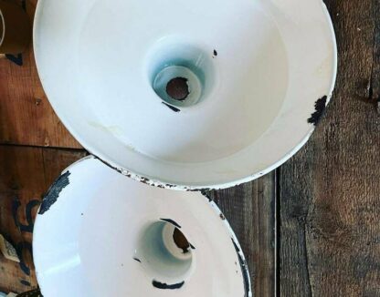 Revo 1930s/ 40s Vintage Industrial Lamp Shades Green