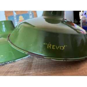 Revo 1930s/ 40s Vintage Industrial Lamp Shades Green
