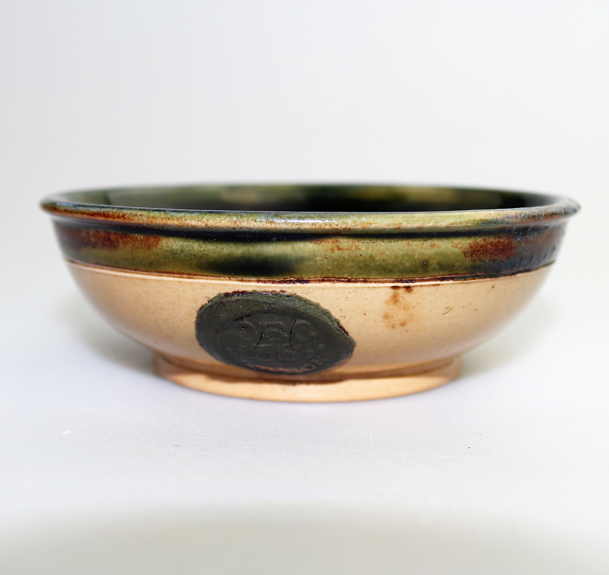 Unusual British Art Pottery Doulton Lambeth Seal Advertiser Trinket Dish C.1900
