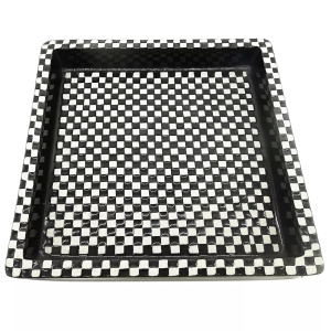 A Stig Lindberg for Gustavsberg Scandinavian art pottery 8"sq Domino Dish C.1955
