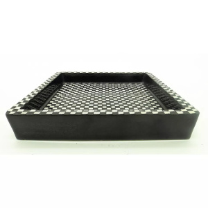 A Stig Lindberg for Gustavsberg Scandinavian art pottery 8"sq Domino Dish C.1955