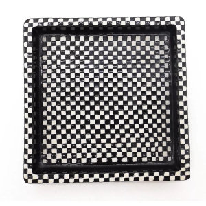 A Stig Lindberg for Gustavsberg Scandinavian art pottery 8"sq Domino Dish C.1955