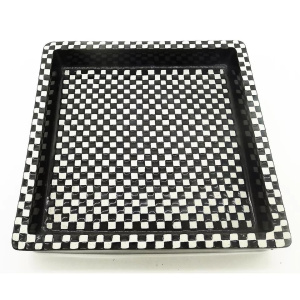 A Stig Lindberg for Gustavsberg Scandinavian art pottery 8"sq Domino Dish C.1955