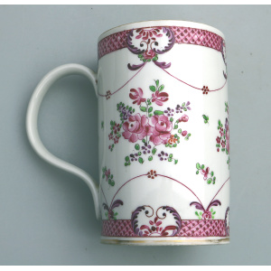 An antique French Samson of Paris porcelain Chinese Famille Rose Tankard C.19thC