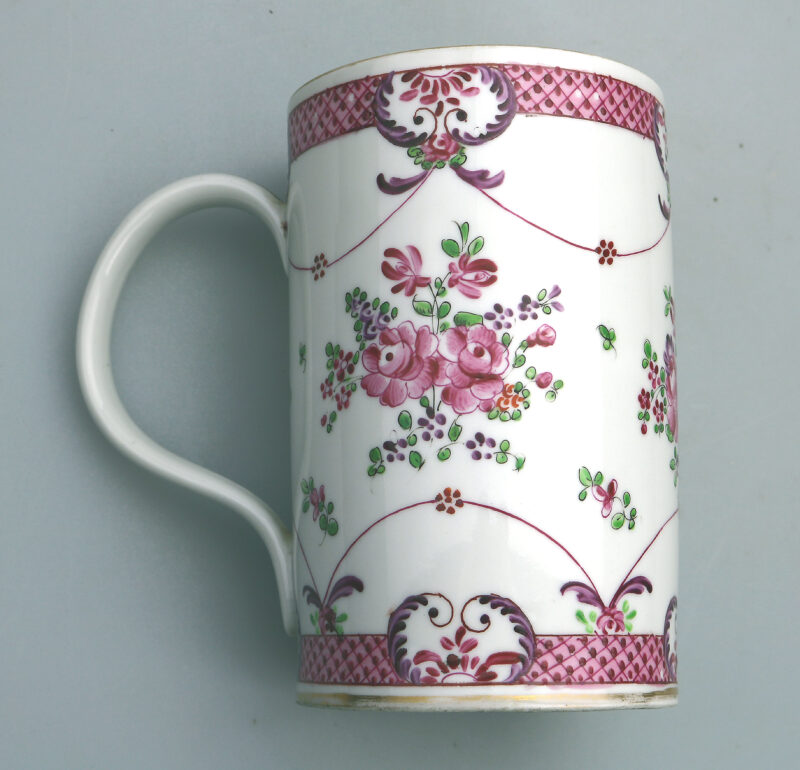 An antique French Samson of Paris porcelain Chinese Famille Rose Tankard C.19thC