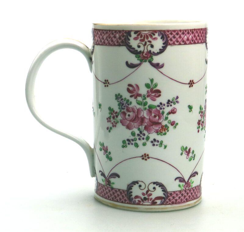 An antique French Samson of Paris porcelain Chinese Famille Rose Tankard C.19thC