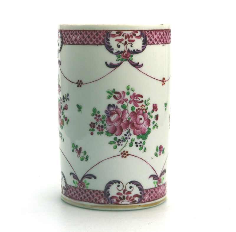 An antique French Samson of Paris porcelain Chinese Famille Rose Tankard C.19thC