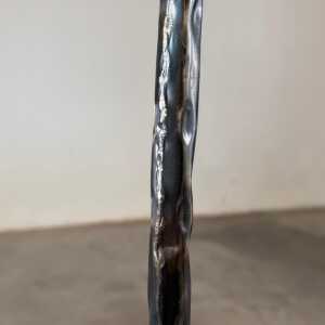 Sculptural Candle Holders in Burnished Metal, Set of 3, Italy, 1980s