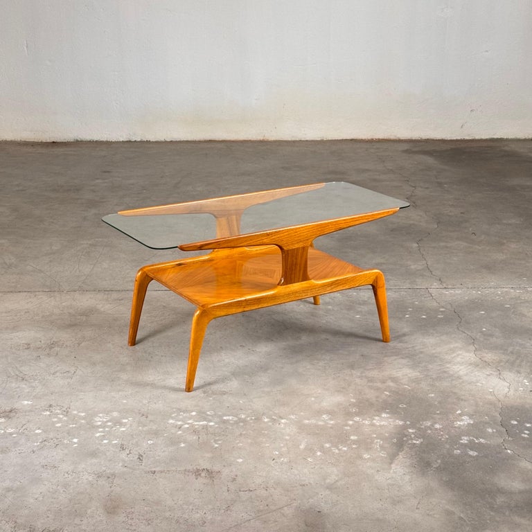 Sculptural Walnut Coffee Table by Gio Ponti for Domus Nova, Italy, 1950s