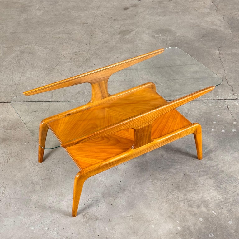 Sculptural Walnut Coffee Table by Gio Ponti for Domus Nova, Italy, 1950s