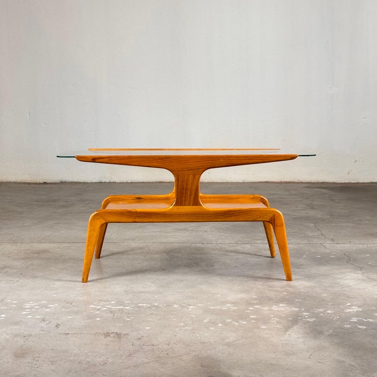 Sculptural Walnut Coffee Table by Gio Ponti for Domus Nova, Italy, 1950s