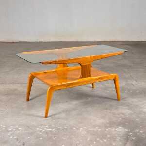 Sculptural Walnut Coffee Table by Gio Ponti for Domus Nova, Italy, 1950s