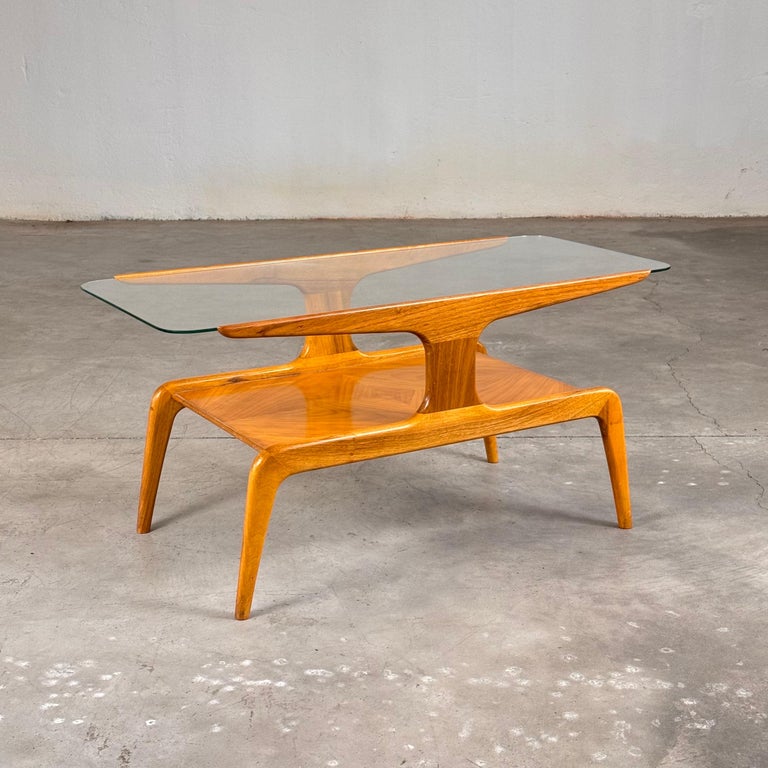 Sculptural Walnut Coffee Table by Gio Ponti for Domus Nova, Italy, 1950s