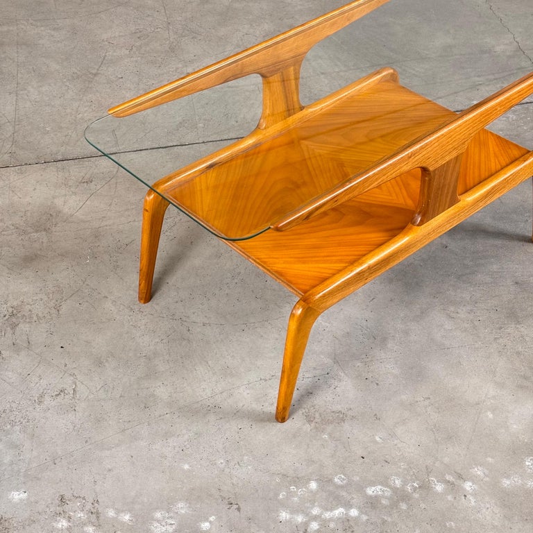Sculptural Walnut Coffee Table by Gio Ponti for Domus Nova, Italy, 1950s