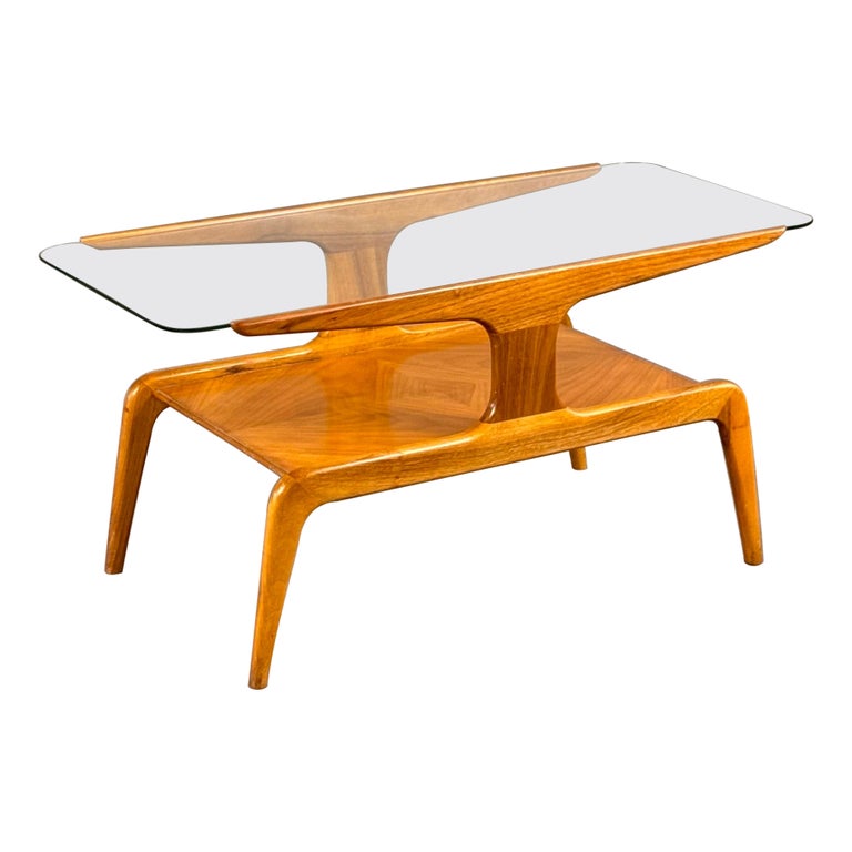 Sculptural Walnut Coffee Table by Gio Ponti for Domus Nova, Italy, 1950s