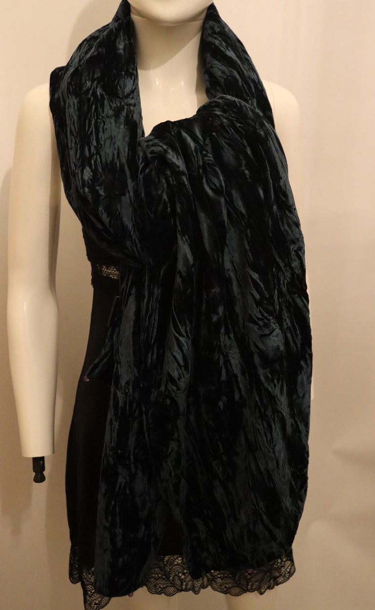 Sea GreenSilk Velvet Shawl