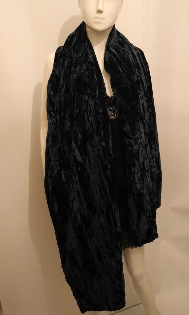 Sea GreenSilk Velvet Shawl
