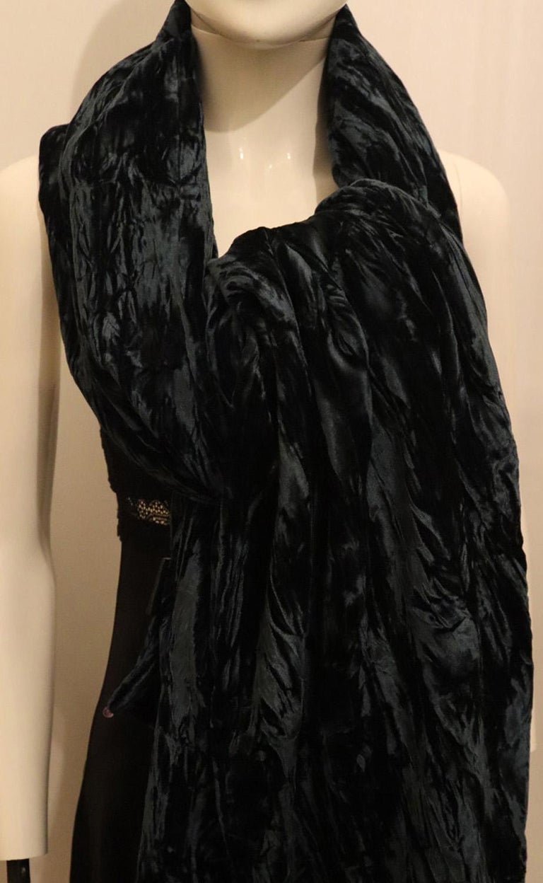 Sea GreenSilk Velvet Shawl
