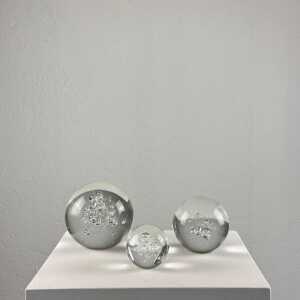 Set of 3 Signed Alfredo Barbini Glass Ornaments for Barbini Murano, Italy, 1980s