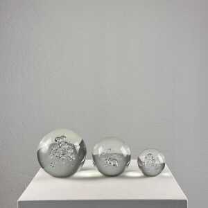 Set of 3 Signed Alfredo Barbini Glass Ornaments for Barbini Murano, Italy, 1980s