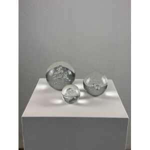 Set of 3 Signed Alfredo Barbini Glass Ornaments for Barbini Murano, Italy, 1980s