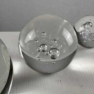 Set of 3 Signed Alfredo Barbini Glass Ornaments for Barbini Murano, Italy, 1980s