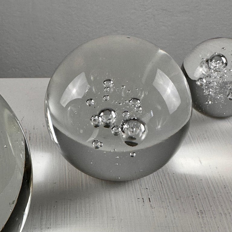 Set of 3 Signed Alfredo Barbini Glass Ornaments for Barbini Murano, Italy, 1980s