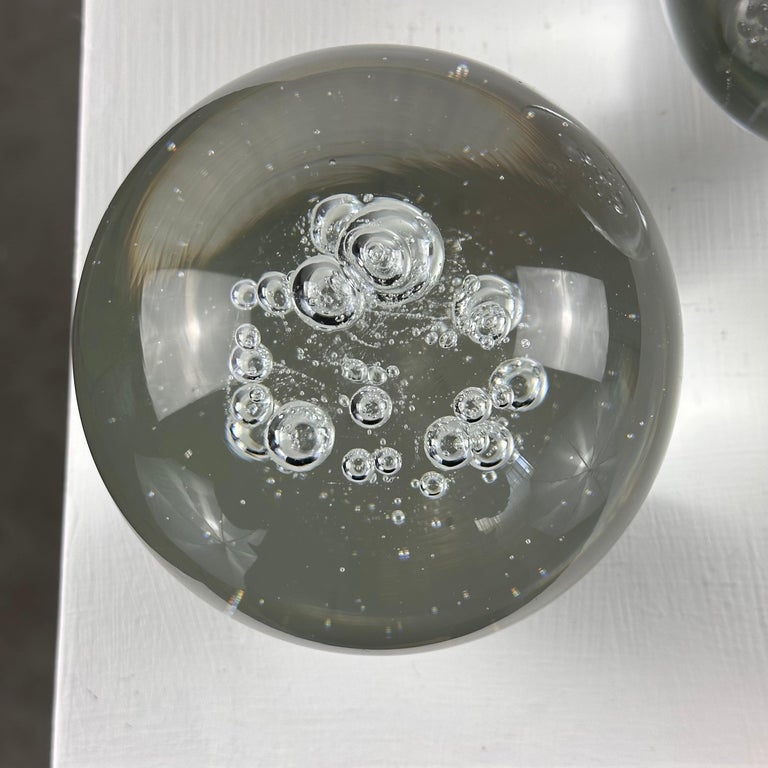 Set of 3 Signed Alfredo Barbini Glass Ornaments for Barbini Murano, Italy, 1980s