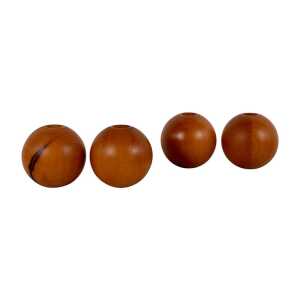 Set of 4 Spherical Pearwood Candleholders by Bottega Ghianda for Hermès, 1970s