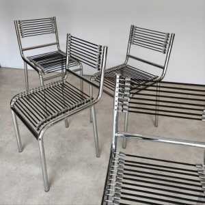 Set of Four René Herbst "Sandows" Bauhaus Chairs, 1920s