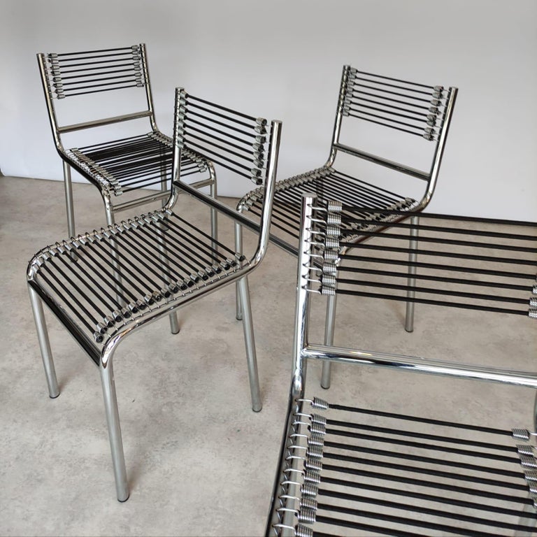 Set of Four René Herbst "Sandows" Bauhaus Chairs, 1920s