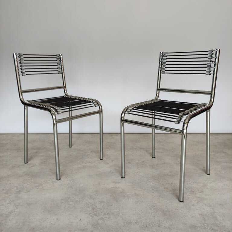 Set of Four René Herbst "Sandows" Bauhaus Chairs, 1920s