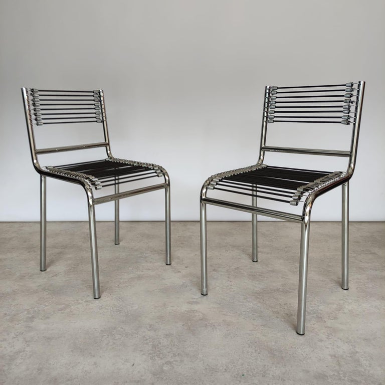 Set of Four René Herbst "Sandows" Bauhaus Chairs, 1920s