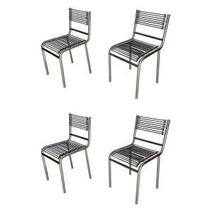 Set of Four René Herbst "Sandows" Bauhaus Chairs, 1920s