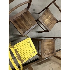 Set Of Four Wooden Stacking Chairs C1940s