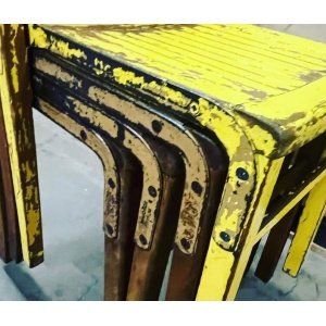Set Of Four Wooden Stacking Chairs C1940s
