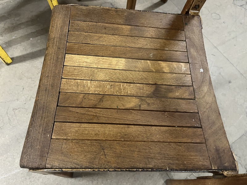 Set Of Four Wooden Stacking Chairs C1940s