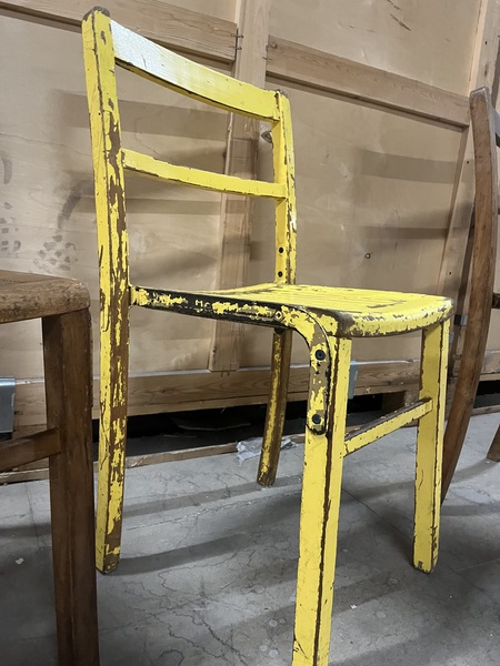 Set Of Four Wooden Stacking Chairs C1940s