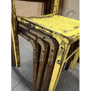 Set Of Four Wooden Stacking Chairs C1940s
